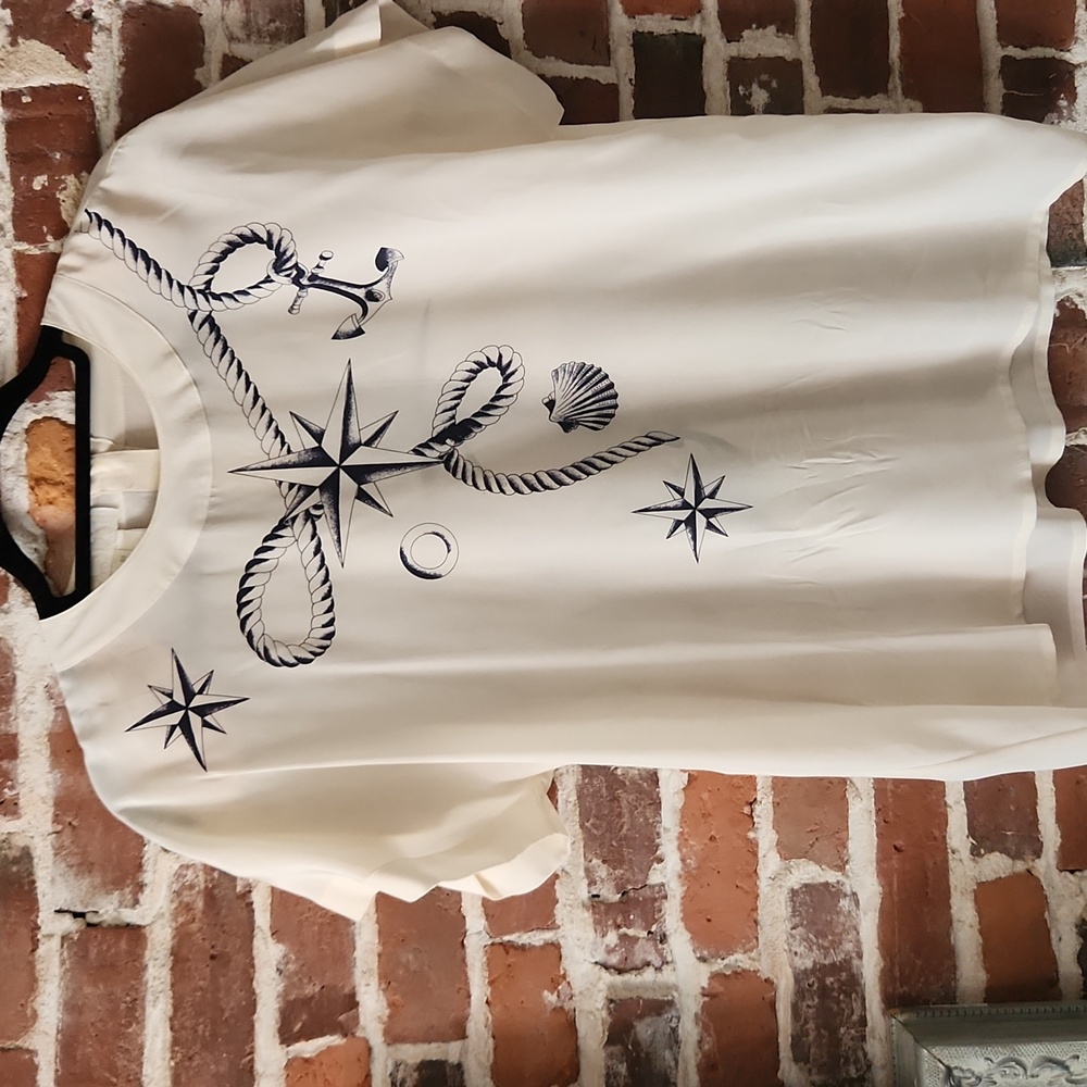 Escada Vintage Cream Nautical Blouse